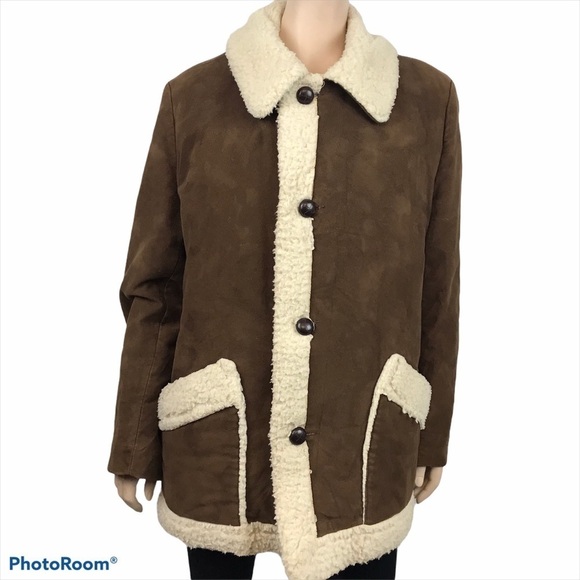 Vintage Collins&Aikman Split Cowhide Sherpa Jacket - Picture 1 of 7